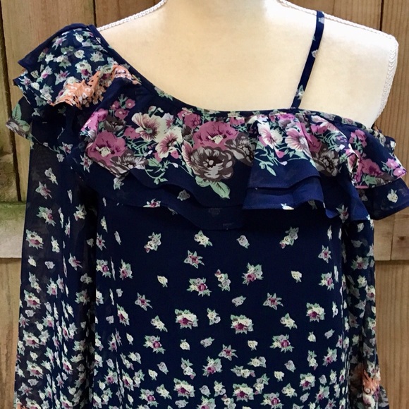 Loveriche One Shoulder Boho Floral Dress Small NWT - Picture 8 of 8
